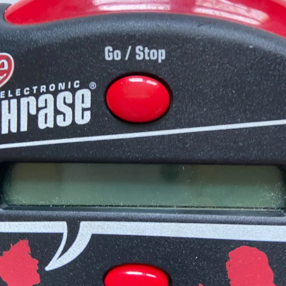 Scrabble Catch Phrase Electronic Game Handheld Team Party Hasbro Tested